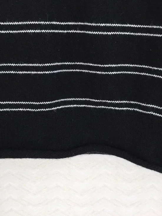 Vince Black Crewneck Sweater with White Stripes - Picture 6 of 7